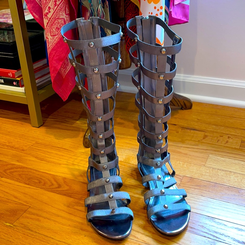 Marc Fisher Pewter Gladiator boots